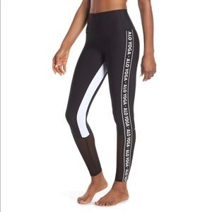 Alo Yoga High Waist Trainer Logo Stripped Legging